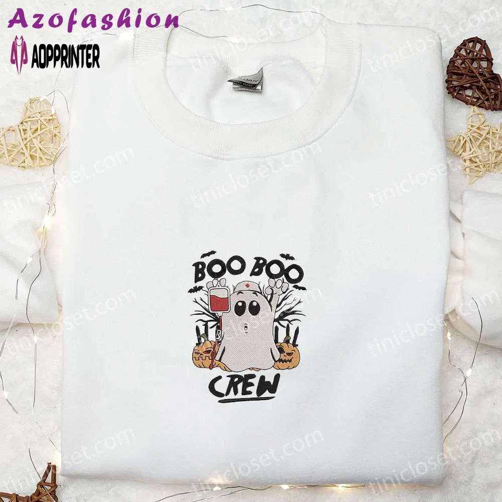 Boo boo crew nurse embroidered shirt – funny halloween gift idea Embroidered Shirt