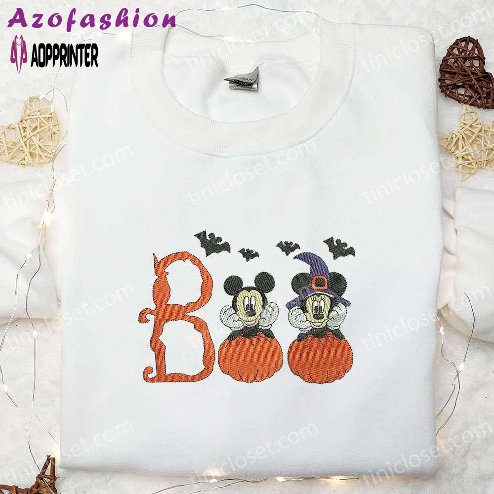 Boo mickey minnie embroidered shirt – disney halloween gift idea Embroidered Shirt
