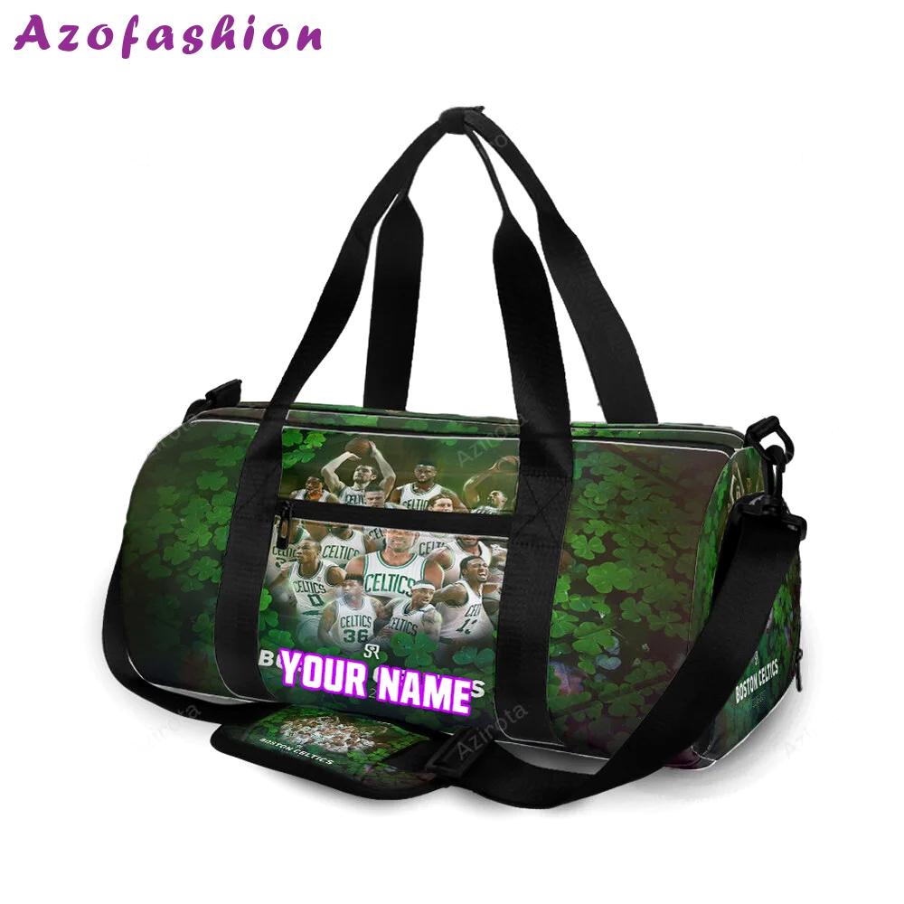 Boston celtics all players clover green personalized name travel bag gym bag 487 Travel Bag