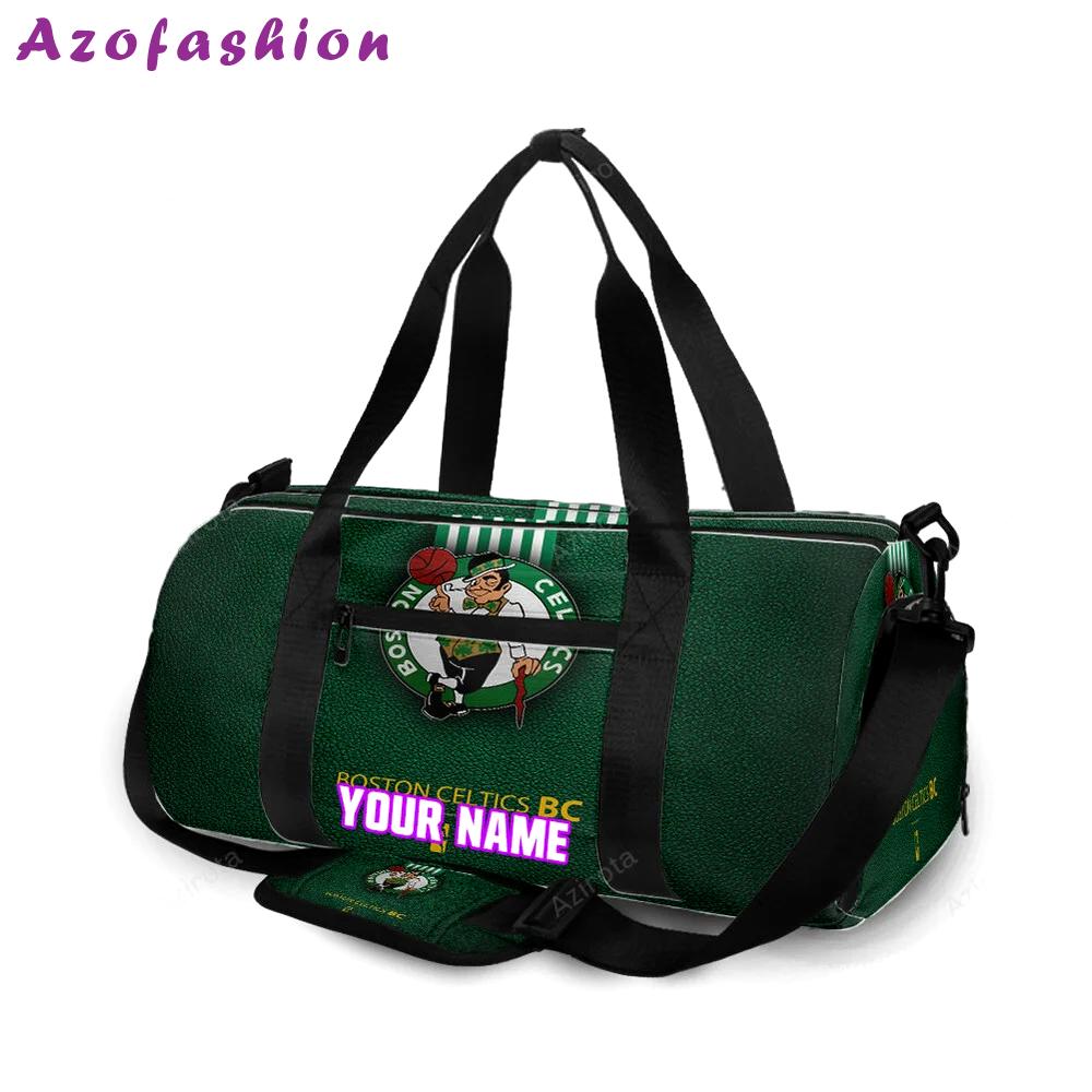 Boston celtics leather green personalized name travel bag gym bag 109 Travel Bag