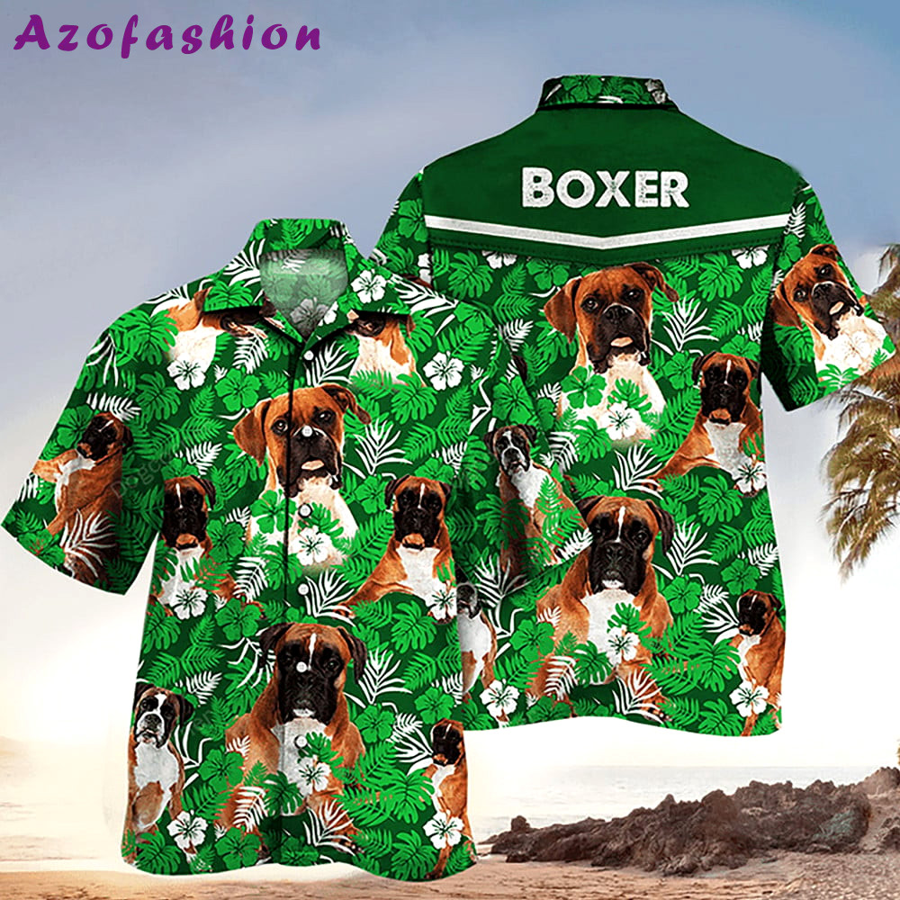 Boxer hawaiian shirt green floral pattern tropical, aloha hawaiian shirts Hawaii Shirt Shorts & Flip Flops