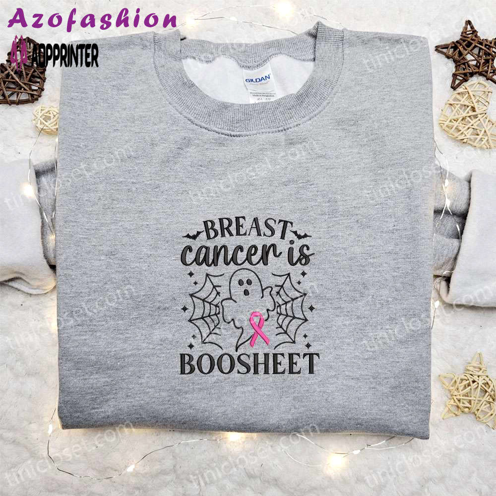 Breast cancer is boo sheet embroidered shirt – unique halloween gift idea Embroidered Shirt