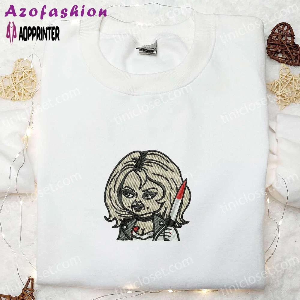 Bride of chucky embroidered hoodie: horror movie sweatshirt for halloween Embroidered Shirt