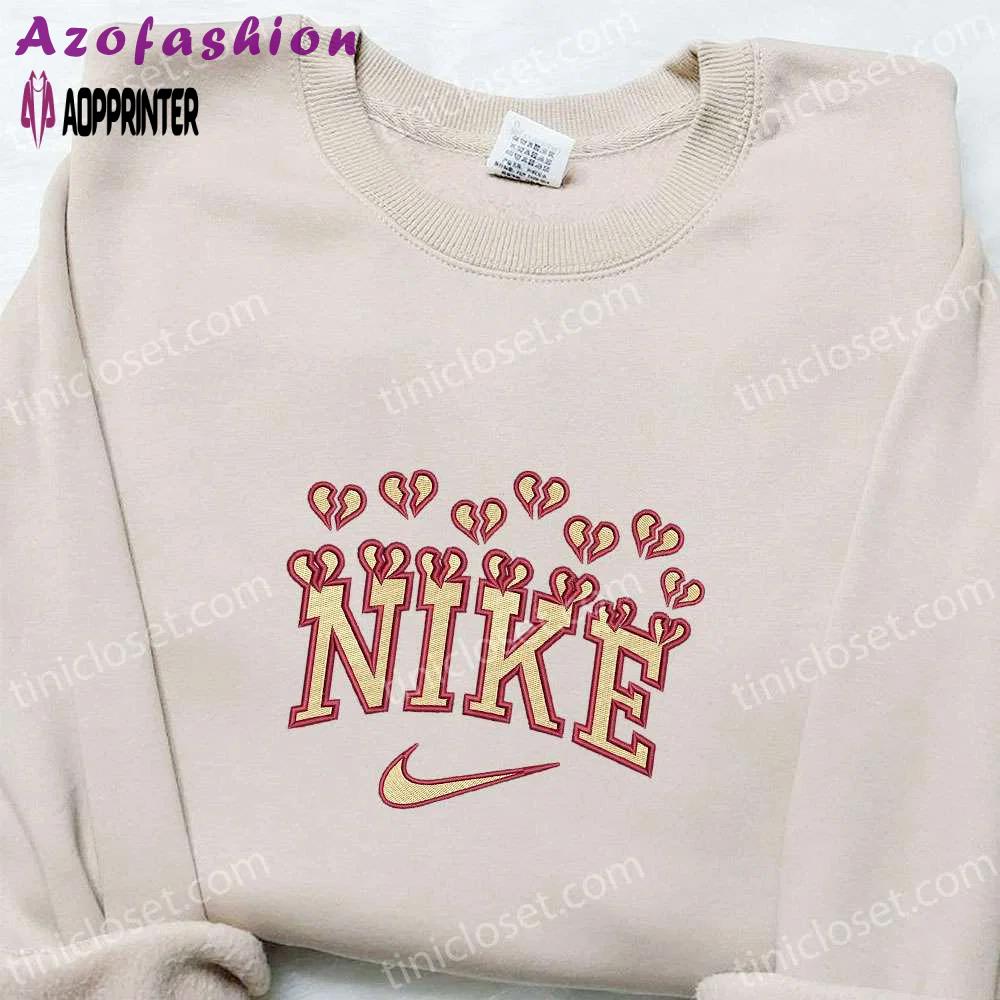 Broken hearts x nike embroidered shirt: perfect valentine s day gift! Embroidered Shirt