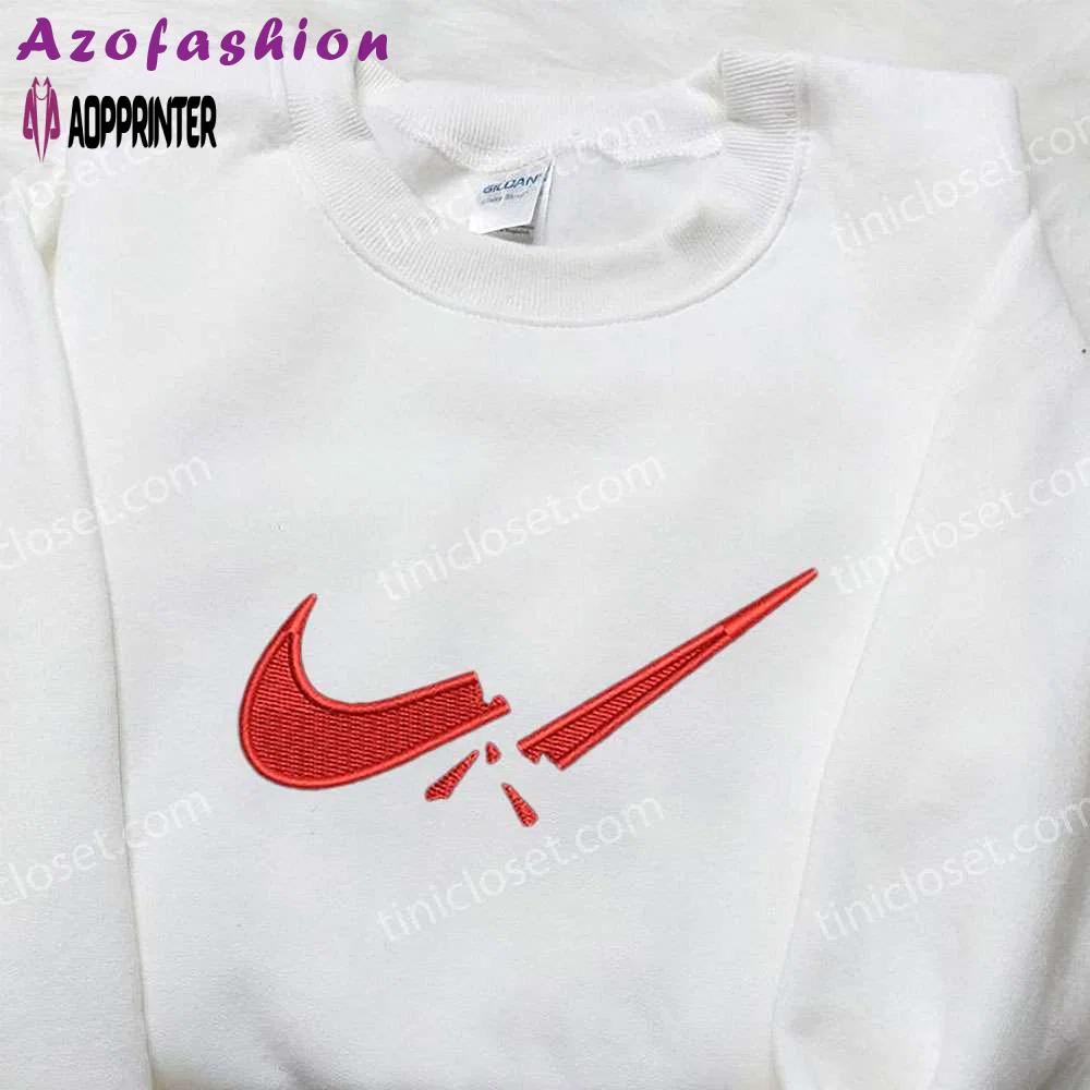 Broken x nike swoosh embroidered sweatshirt & shirt: best birthday gift ideas Embroidered Shirt