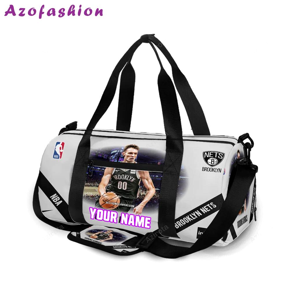 Brooklyn nets rodions kurucs1 personalized name travel bag gym bag 1223 Travel Bag
