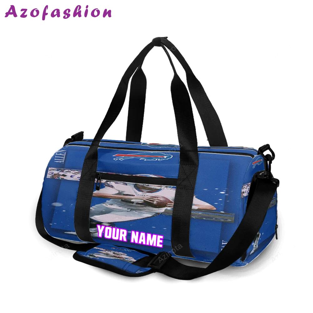 Buffalo bills 17 josh allen v4 personalized name travel bag gym bag 687 Travel Bag