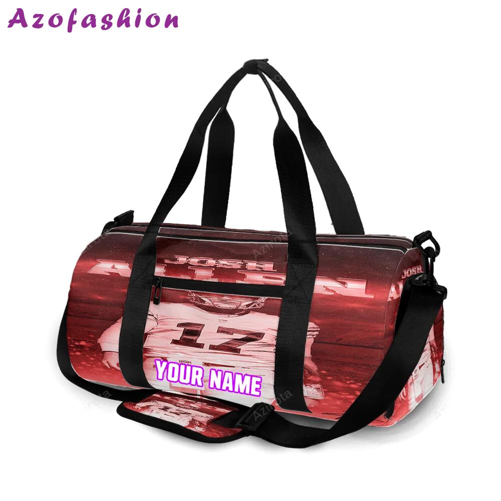 Buffalo bills 17 josh allen v9 personalized name travel bag gym bag 854 Travel Bag