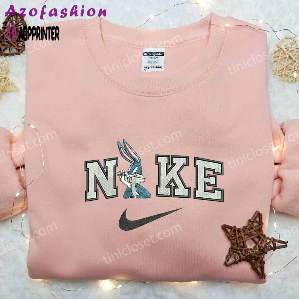Bugs bunny x nike embroidered shirt: custom cartoon tee Embroidered Shirt
