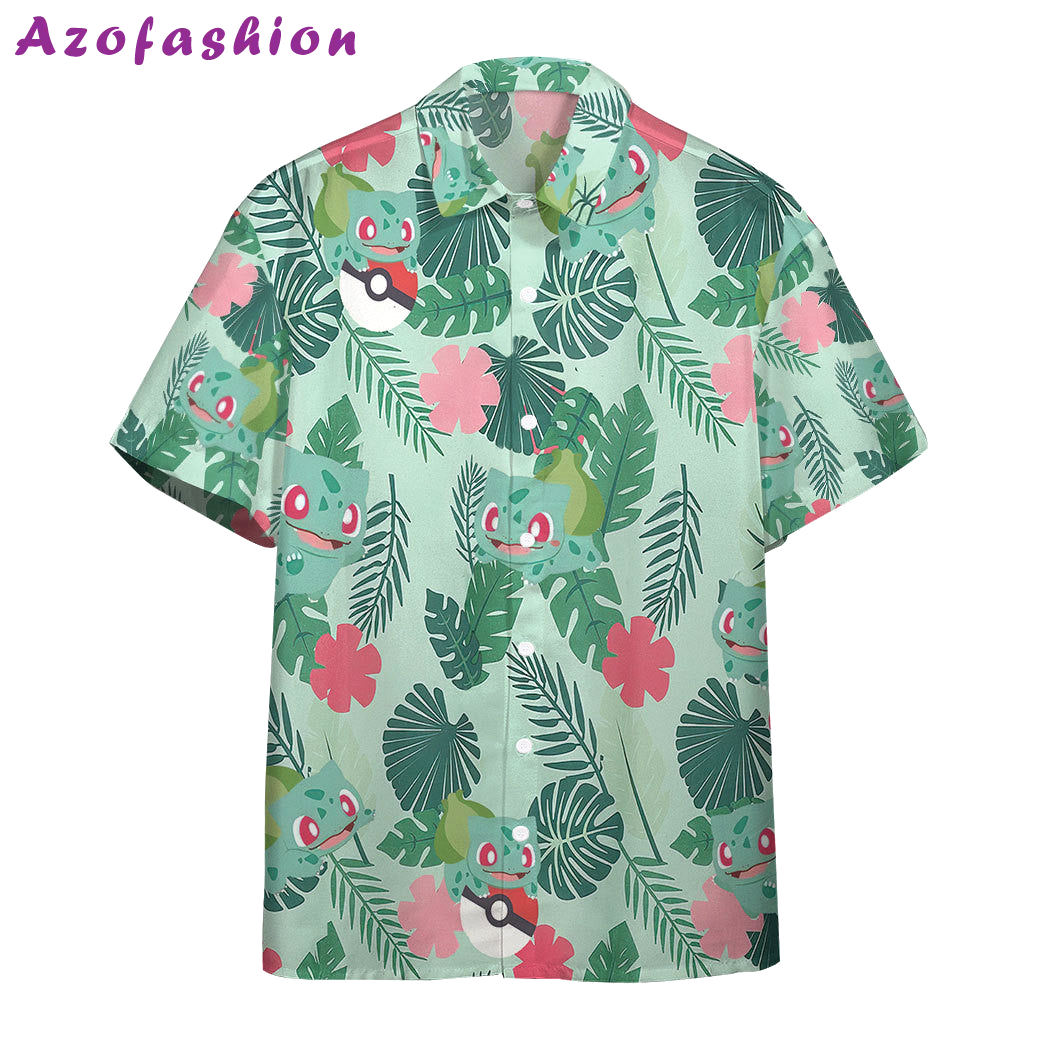 Bulbasaur pokã©mon x hawaii custom hawaiian shirt Hawaii Shirt Shorts & Flip Flops