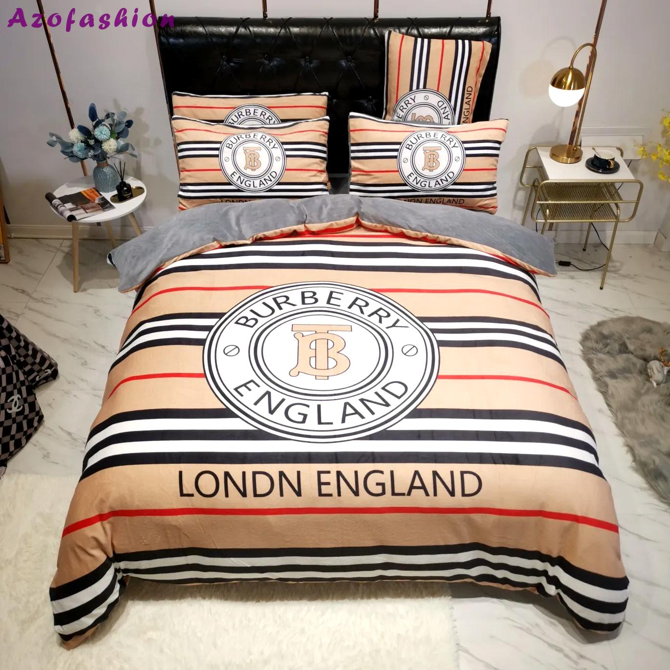 Burberry bedding 3d printed bedding sets quilt sets duvet cover luxury brand bedding decor bedroom sets best luxury bed sets gift thankgivings and christmas Bedding Sets