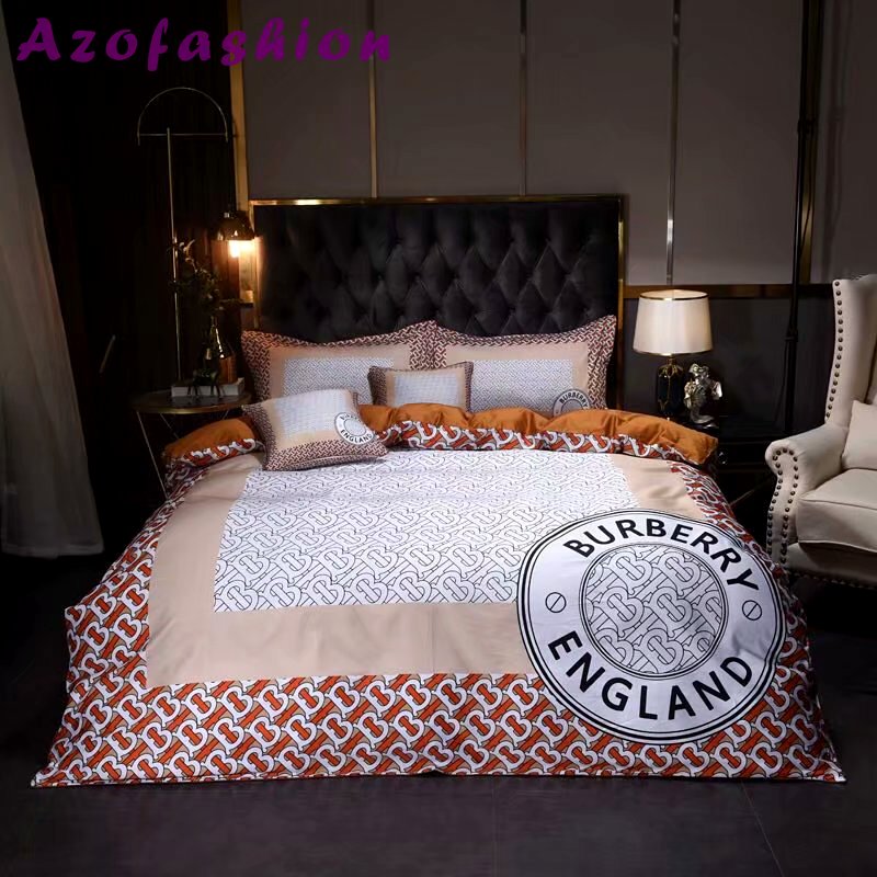 Burberry gold logo type 2229 Bedding Sets luxury ideas bedspread hyperbeast Bedroom covers duvet blankets sheets home decor bedclothes premium fashion brand bed linen