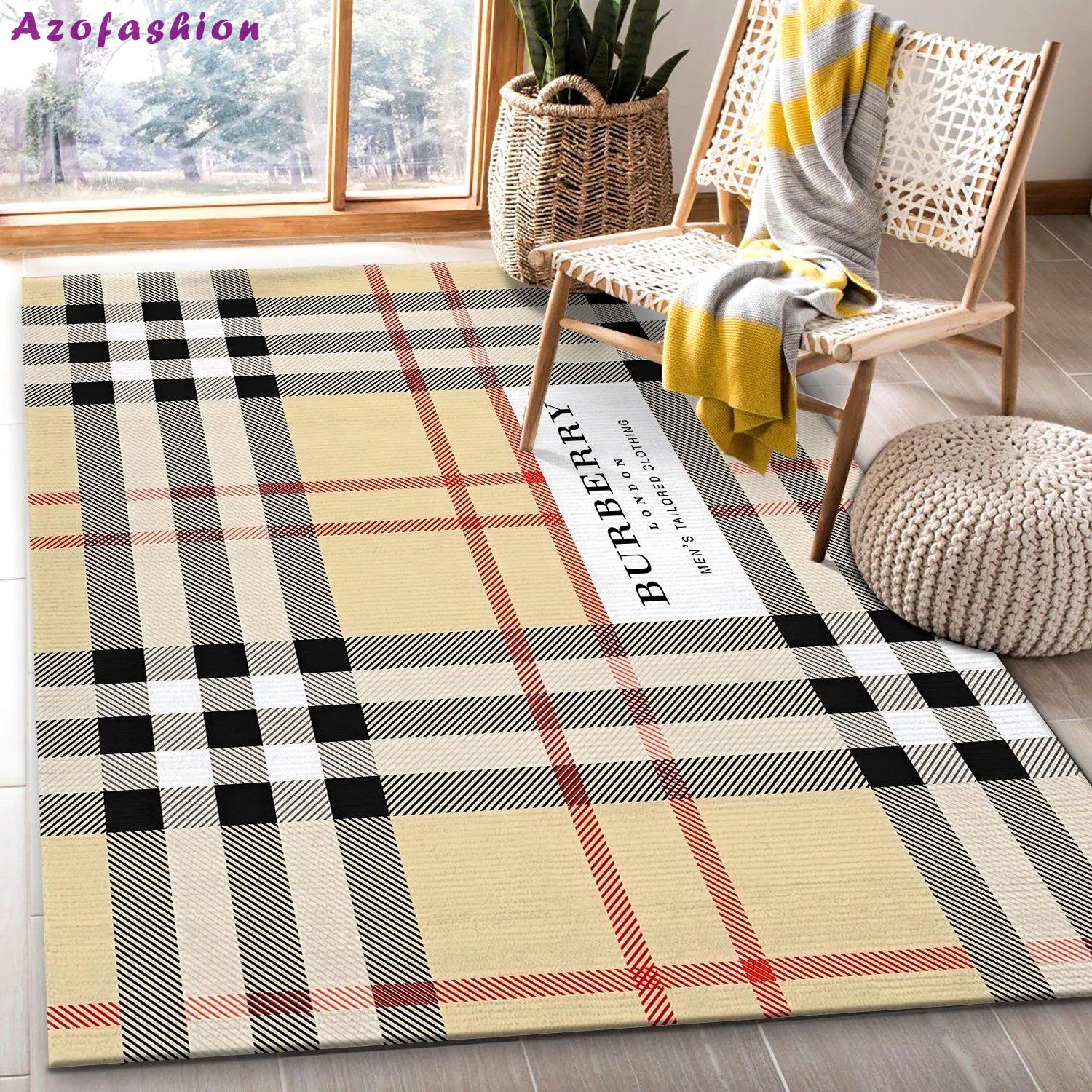 Burberry hot logo type 692. Upgrade Your Living Room with Luxury Home Decor: Area Carpets, Floor Decor, Door Mats, and Hot Gift Items with style a High-End Fashion Brand Rectangle Rug