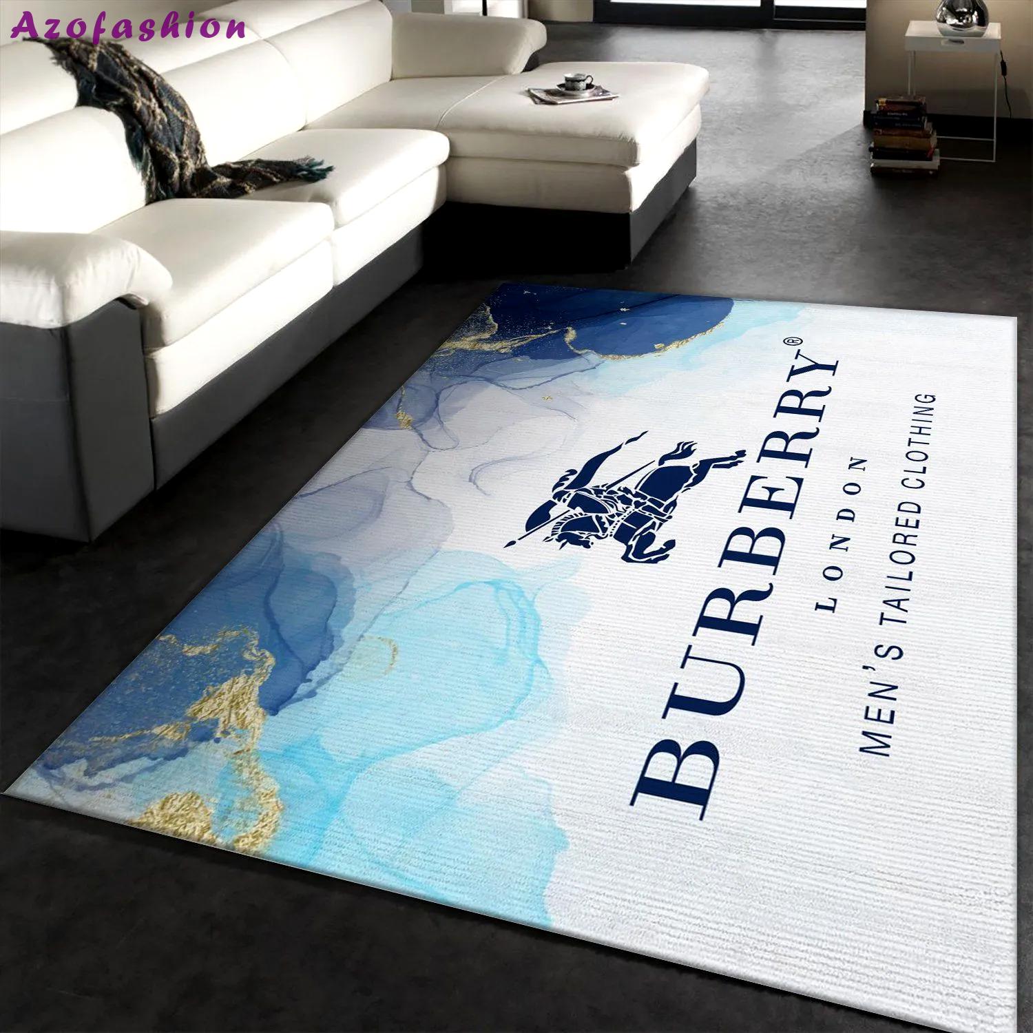 Burberry logo type 229. Upgrade Your Living Room with Luxury Home Decor: Area Carpets, Floor Decor, Door Mats, and Hot Gift Items with style a High-End Fashion Brand Rectangle Rug