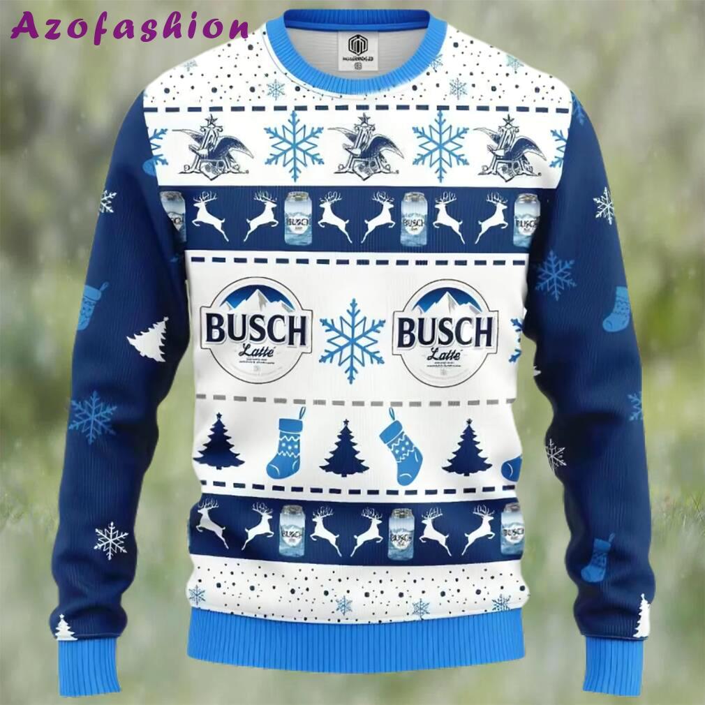 Busch latte beer ugly christmas sweater, faux wool sweater, gifts for beer lovers, international beer day, best christmas gifts for 2022 ? prinvity Christmas Ugly Sweater