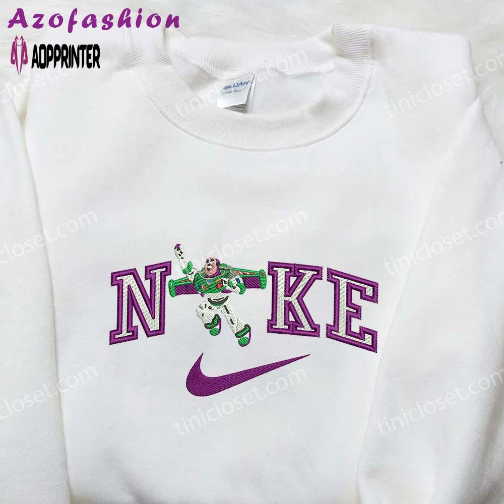 Buzz lightyear fly x nike embroidered shirt – cartoon & nike embroidery Embroidered Shirt