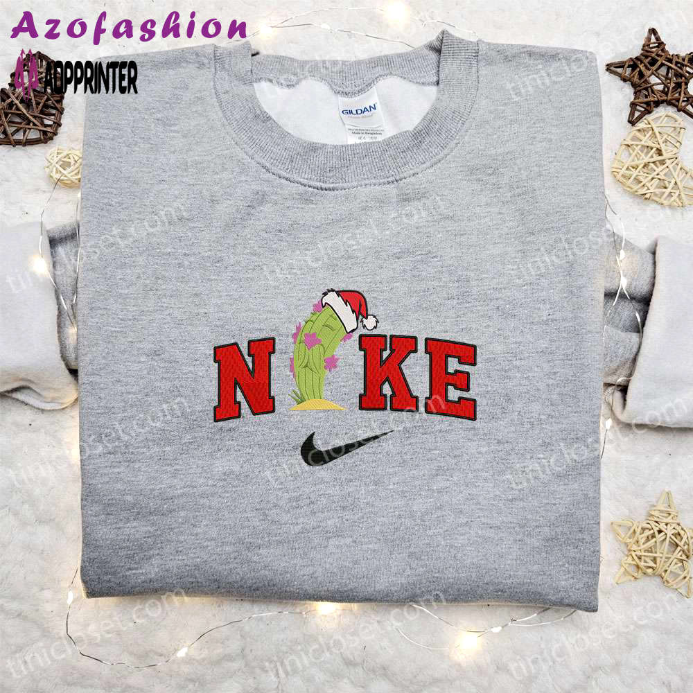 Cactus xmas hat x nike christmas embroidered sweatshirt & shirt: best gift ideas Embroidered Shirt