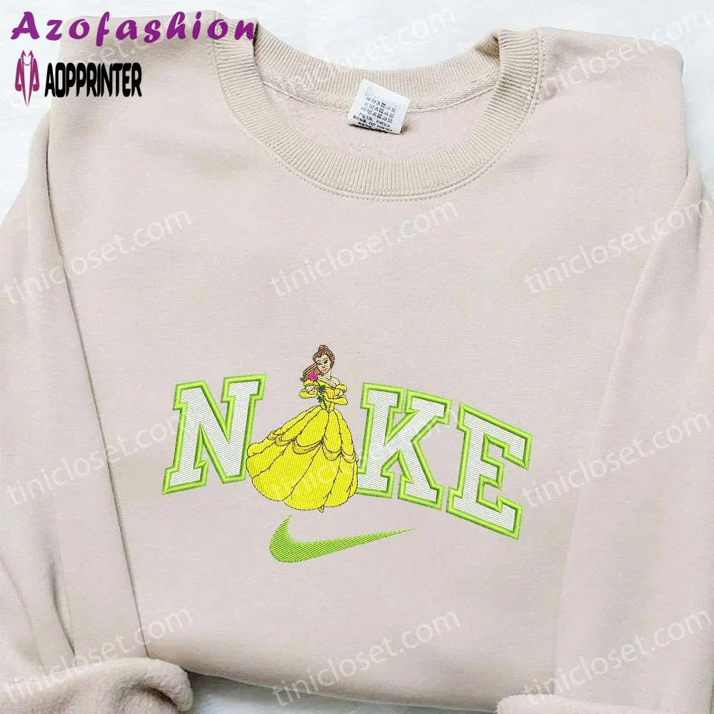 Cartoon embroidered shirt: belle x nike inspired best family gift ideas Embroidered Shirt