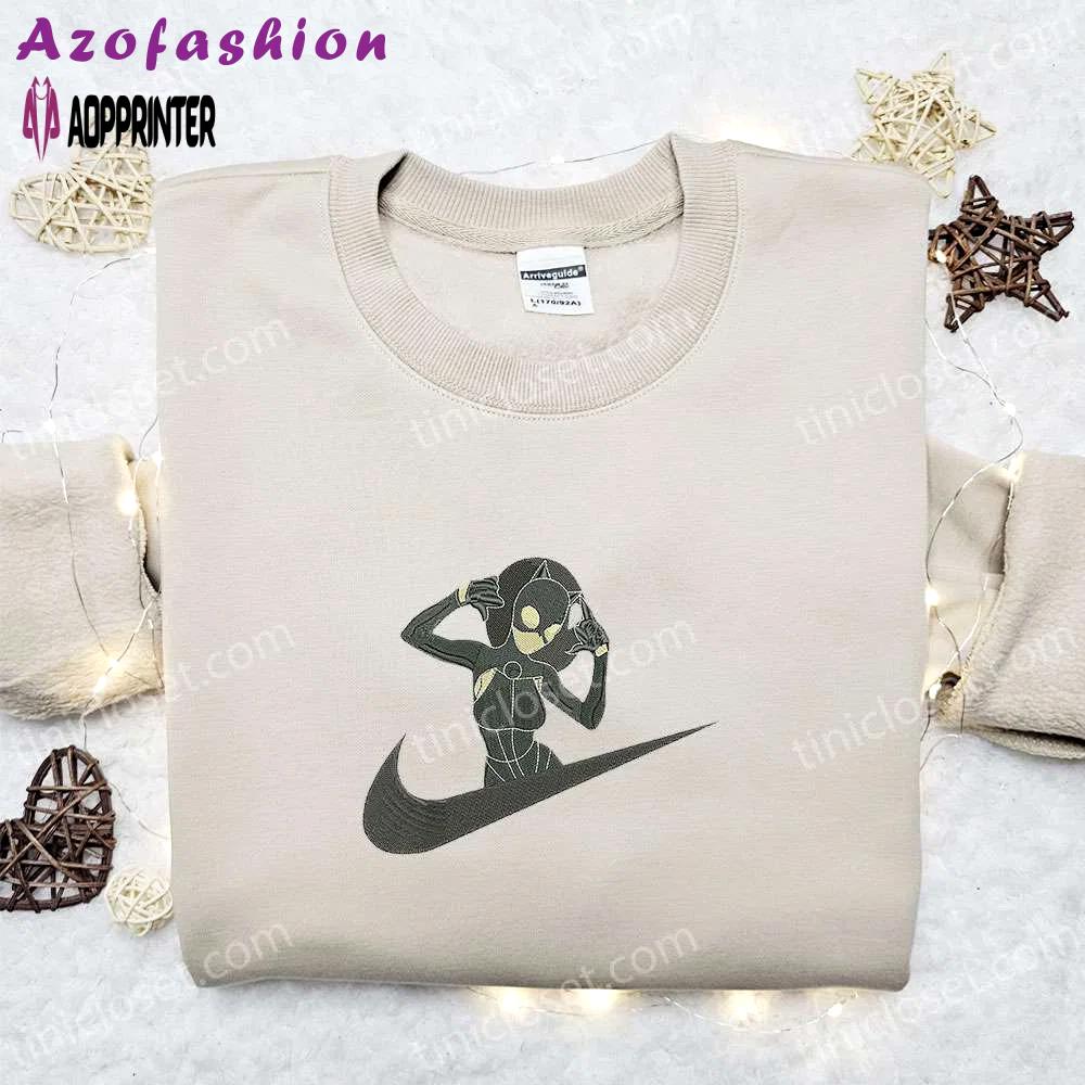 Catwoman x nike swoosh embroidered shirt & hoodie: superhero movie collection best gift ideas Embroidered Shirt