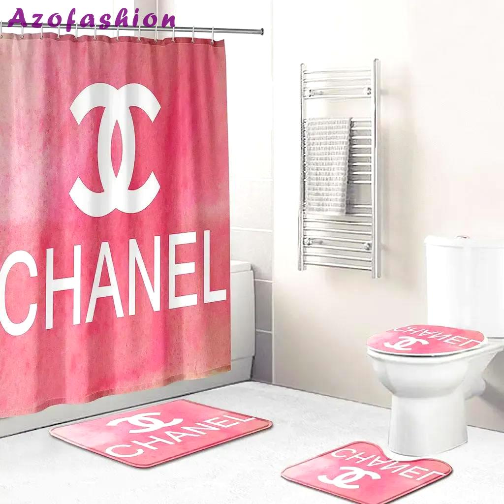 Chanel bathroom set luxury fashion brand home decor bath mat hypebeast Bathroom Set