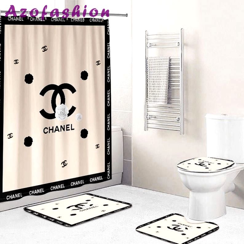 Chanel beige hypebeast bath mat home decor bathroom sets luxury fashion brand Bathroom Set