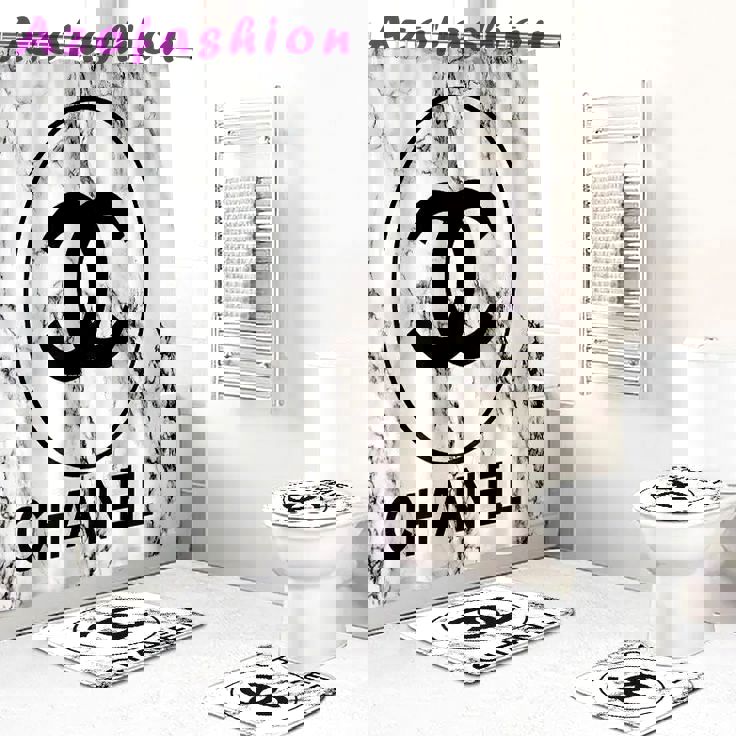 Chanel circlenew bathroom sets bath mat luxury fashion brand home decor hypebeast Bathroom Set