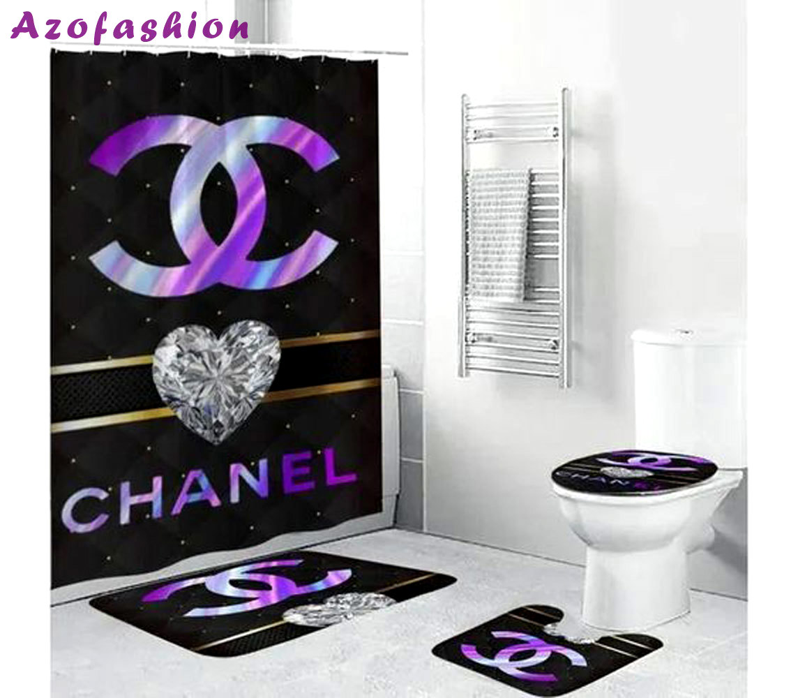 Chanel diamond bathroom set bath mat home decor luxury fashion brand hypebeast Bathroom Set