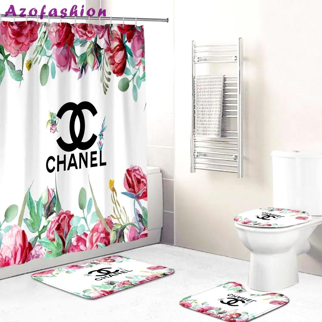 Chanel flowers fashion white limited luxury brand bathroom set home decor Bathroom Set