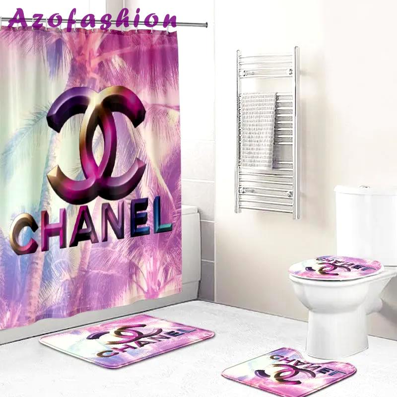 Chanel galaxy coco bathroom set luxury fashion brand home decor bath mat hypebeast Bathroom Set