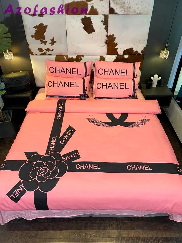 Chanel italian rose pinky logo type 1224 Bedding Sets bedclothes sheets duvet covers luxury ideas bed linen bedspread home decor premium fashion brand blankets hyperbeast Bedroom
