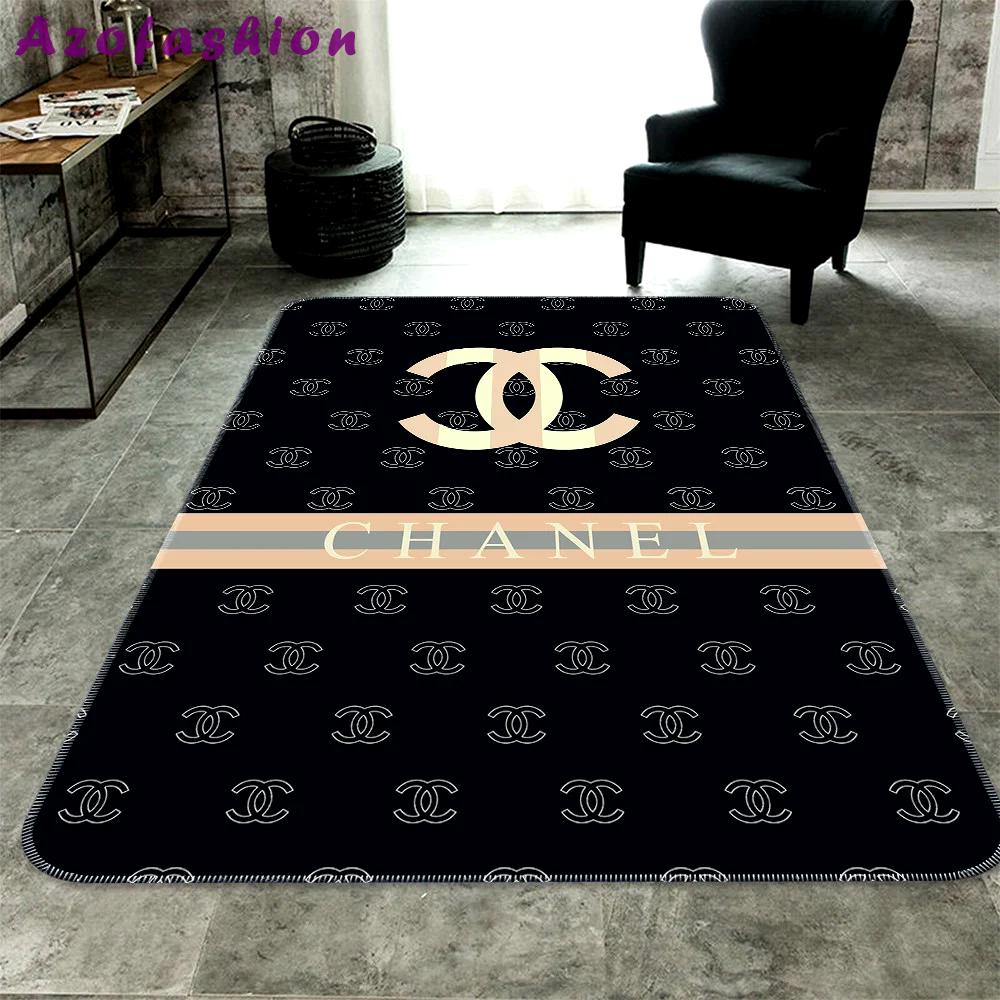 Chanel limited logo type 620. Upgrade Your Living Room with Luxury Home Decor: Area Carpets, Floor Decor, Door Mats, and Hot Gift Items with style a High-End Fashion Brand Rectangle Rug