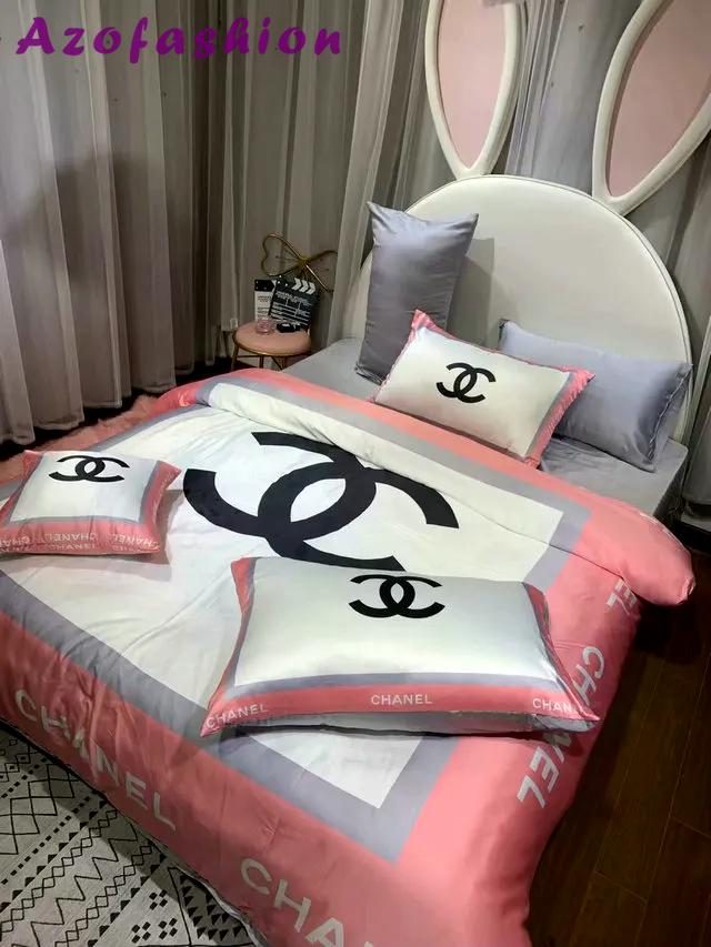 Chanel logo type 1268 Bedding Sets blankets covers luxury ideas sheets duvet bedspread bed linen hyperbeast Bedroom bedclothes premium fashion brand home decor