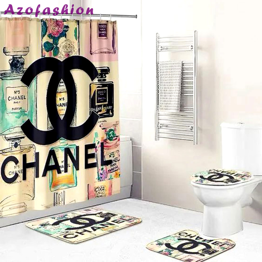 Chanel perfume bath mat hypebeast luxury fashion brand home decor bathroom sets Bathroom Set