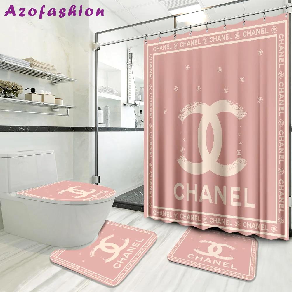 Chanel pinky bathroom set bath mat luxury fashion brand hypebeast home decor Bathroom Set