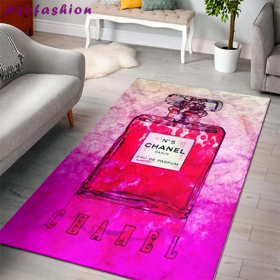 Chaneleau de parfum logo type 516. Upgrade Your Living Room with Luxury Home Decor: Area Carpets, Floor Decor, Door Mats, and Hot Gift Items with style a High-End Fashion Brand Rectangle Rug