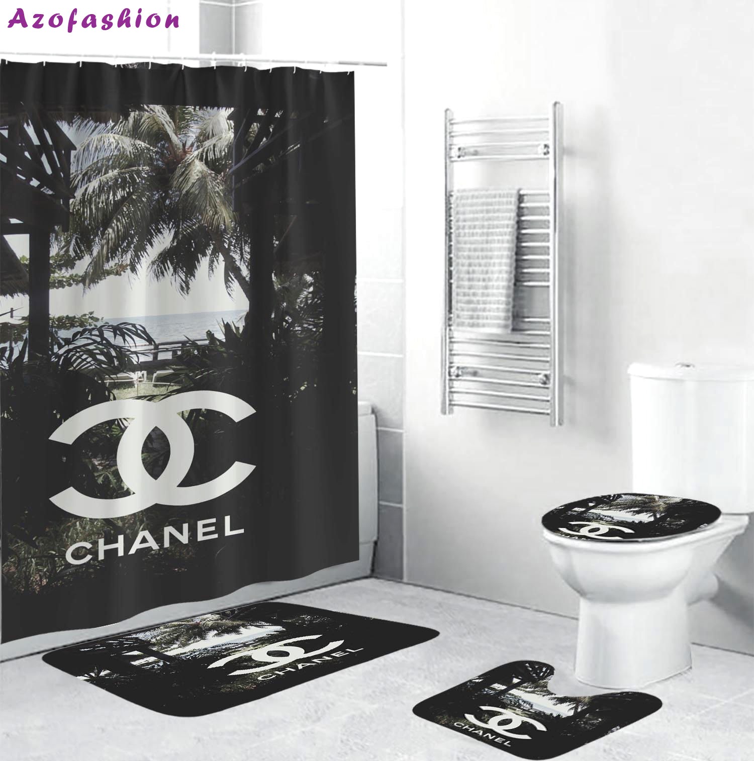 Chanelin hawaii scence luxury fashion brand hypebeast bathroom sets home decor bath mat Bathroom Set