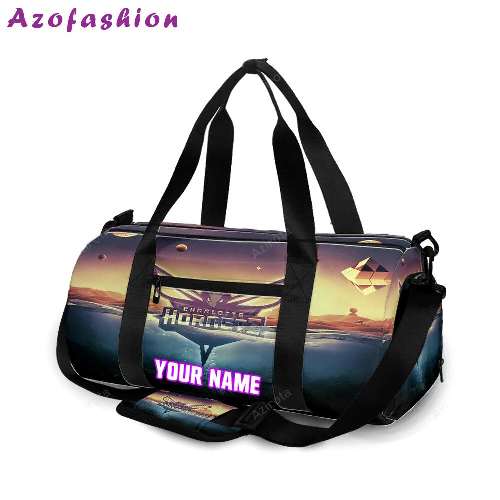 Charlotte hornets abstract personalized name travel bag gym bag 582 Travel Bag