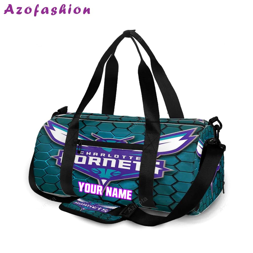 Charlotte hornets hive blue personalized name travel bag gym bag 1449 Travel Bag