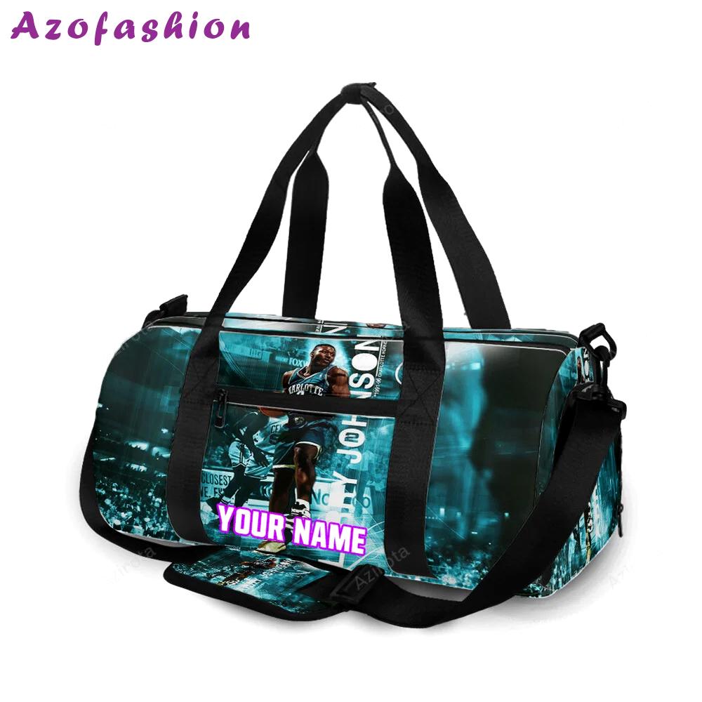Charlotte hornets larry johnson2 personalized name travel bag gym bag 137 Travel Bag