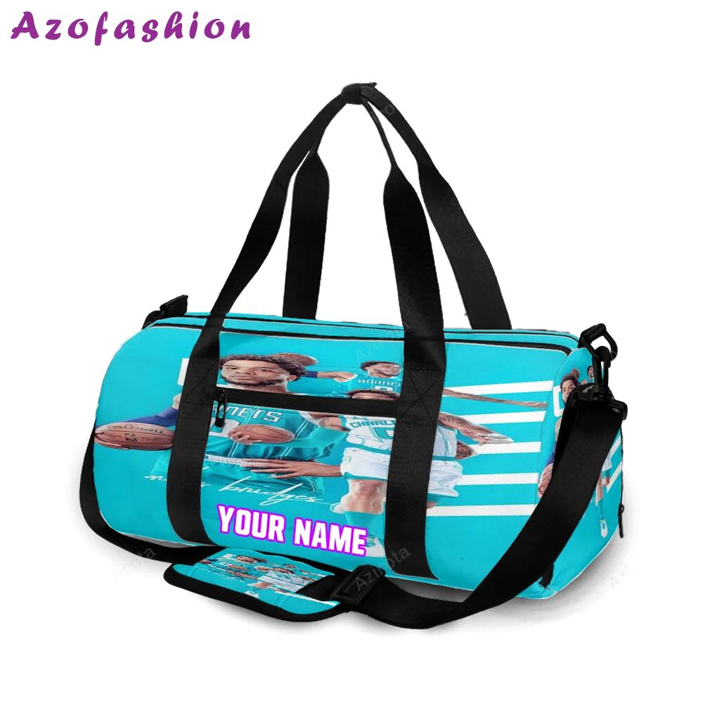Charlotte hornets miles bridges2 personalized name travel bag gym bag 1124 Travel Bag