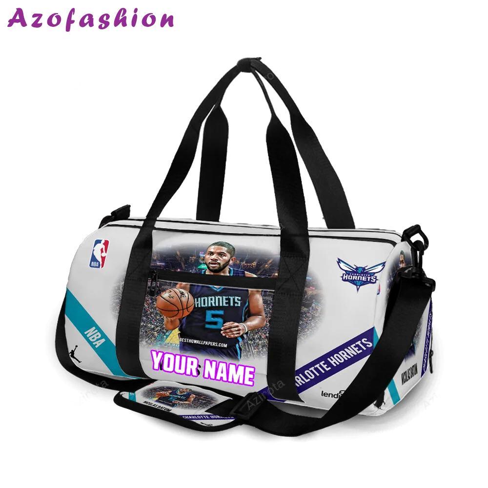 Charlotte hornets nicolas batum1 personalized name travel bag gym bag 459 Travel Bag