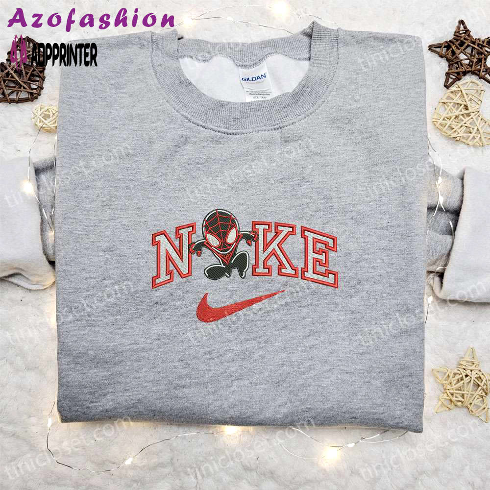 Chibi spider-man venom x swoosh embroidered sweatshirt: marvel cinematic universe shirt perfect family gift Embroidered Shirt