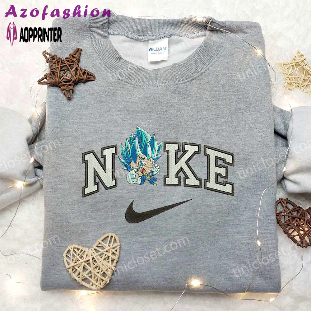 Chibi vegeta x nike anime hoodie dragon ball embroidered shirt nike inspired shirt Embroidered Shirt