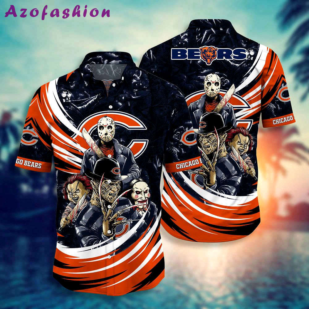 Chicago bears nfl halloween horror movies hawaiian shirts  for men and women Hawaii Shirt