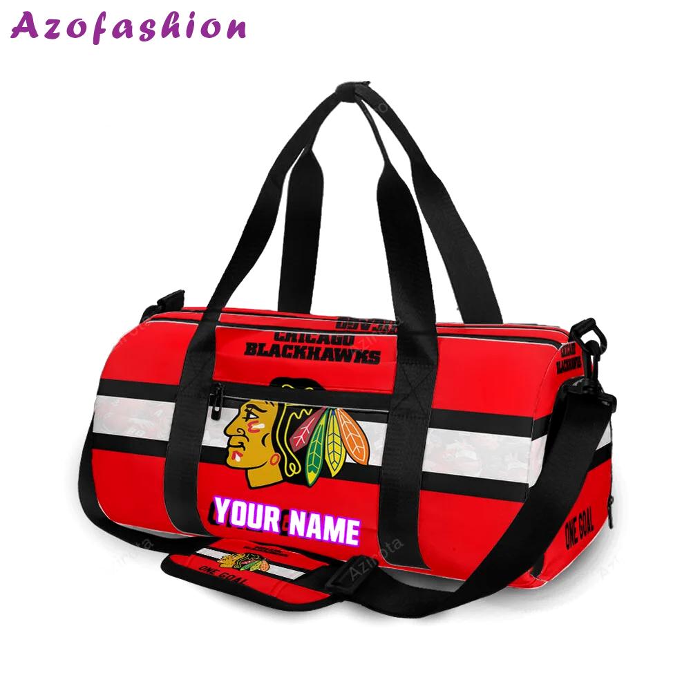 Chicago blackhawks one goal personalized name travel bag gym bag 369 Travel Bag
