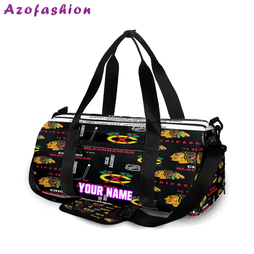 Chicago blackhawks symbol2 personalized name travel bag gym bag 1066 Travel Bag