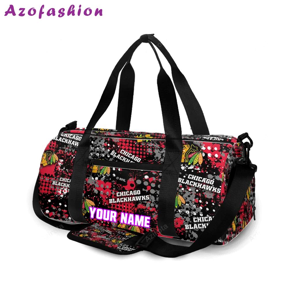 Chicago blackhawks symbol5 personalized name travel bag gym bag 1894 Travel Bag
