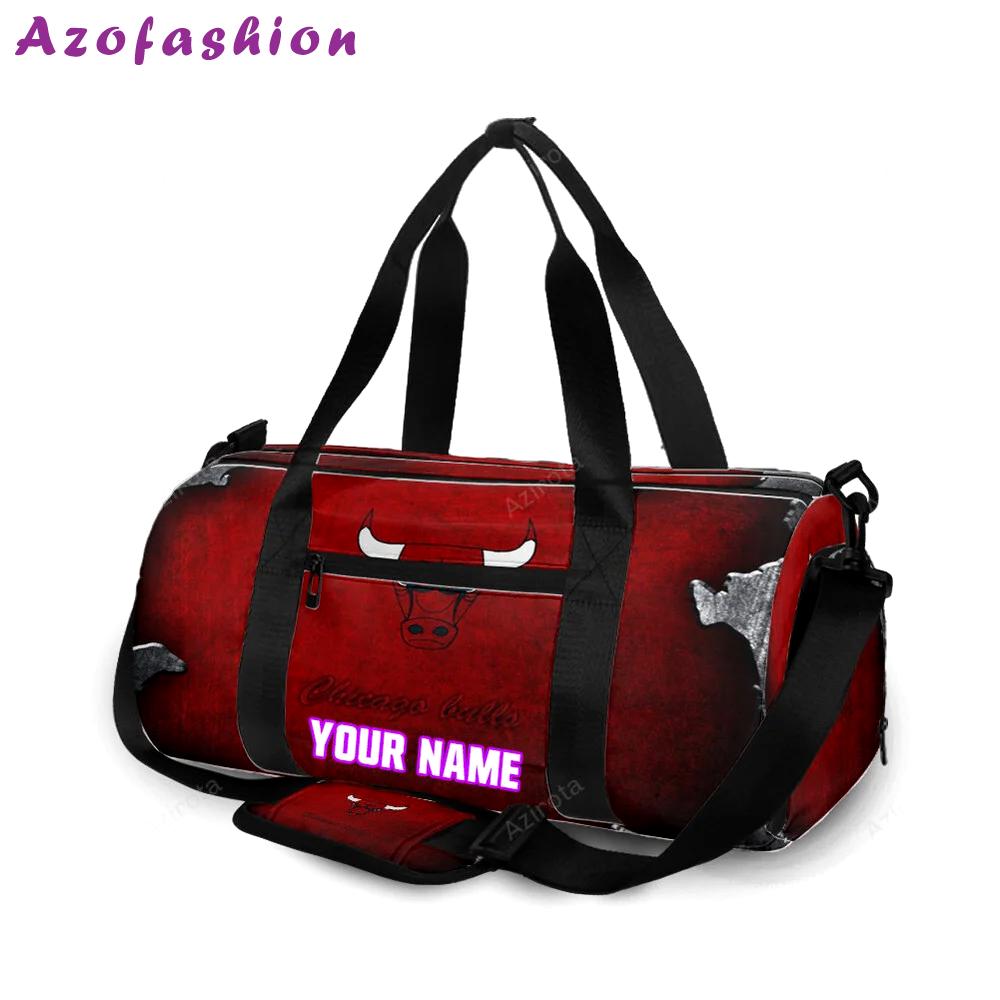 Chicago bulls emblem metal v26 personalized name travel bag gym bag 533 Travel Bag