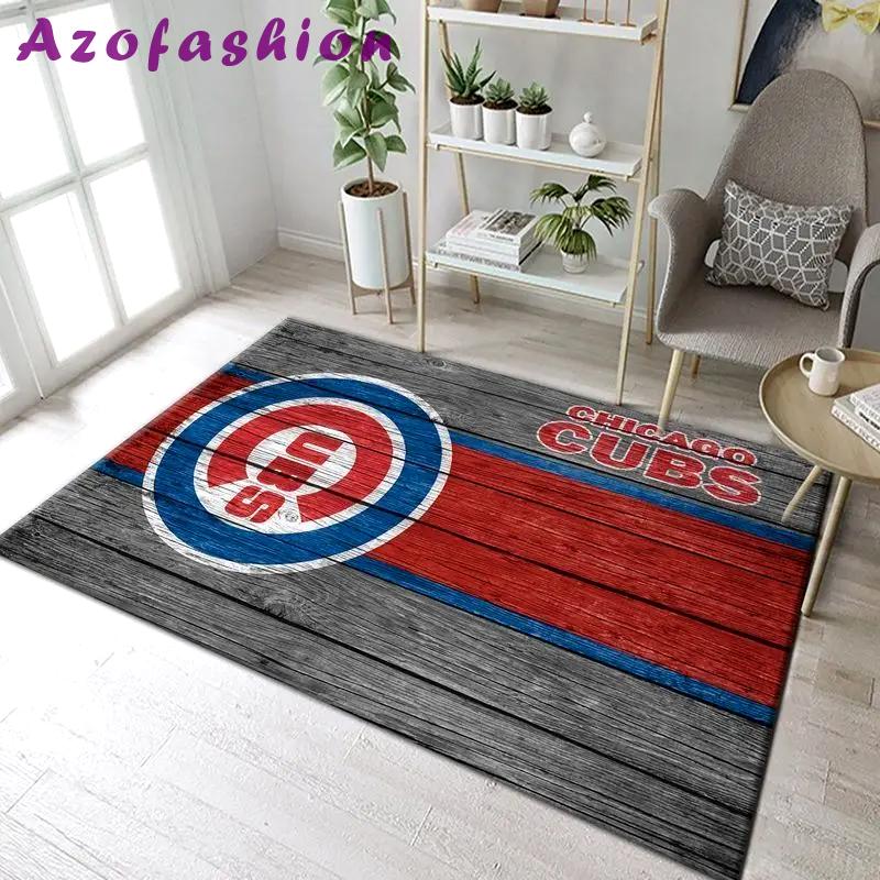 Chicago cubs wooden area rug mlb baseball team logo carpet living room rugs 2 Rectangle Rug
