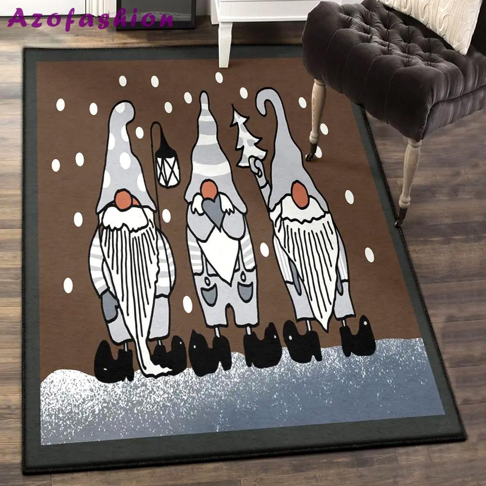 Christmas non shedding area rug, christmas gnomes rug Rectangle Rug